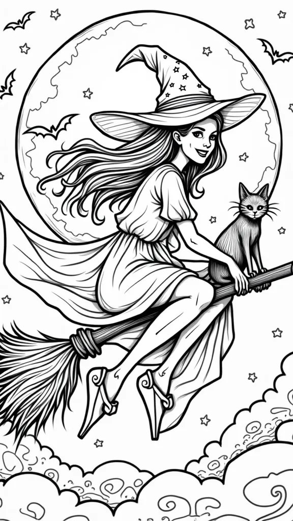 halloween witch coloring page